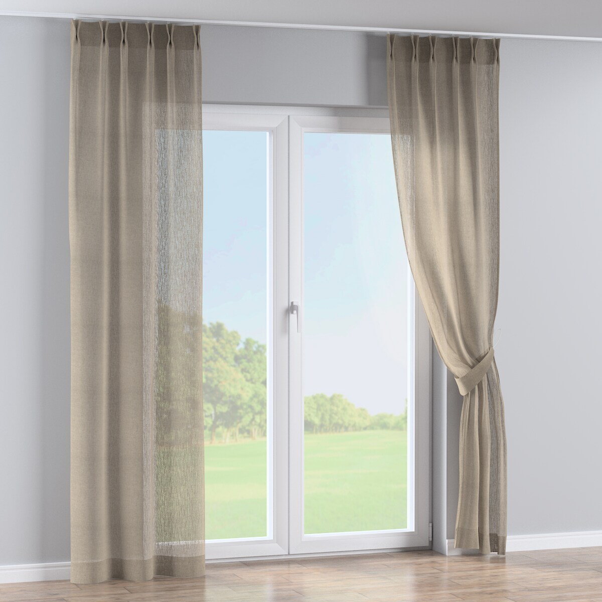 Zasłona na haczykach flex podwójnych 130x260 beżowy