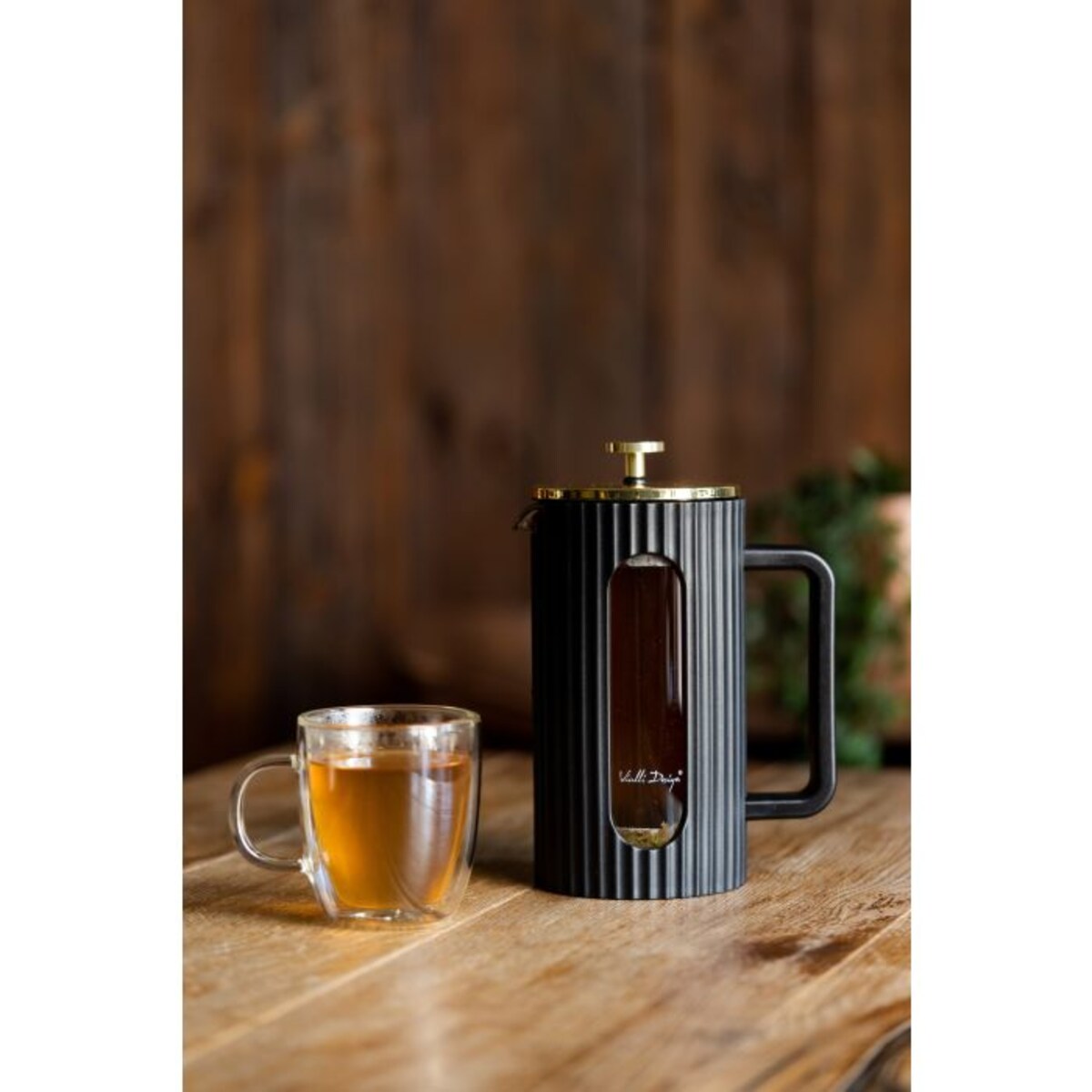 Zaparzacz do kawy i herbaty 1000ml czarno/złoty Livio 1715