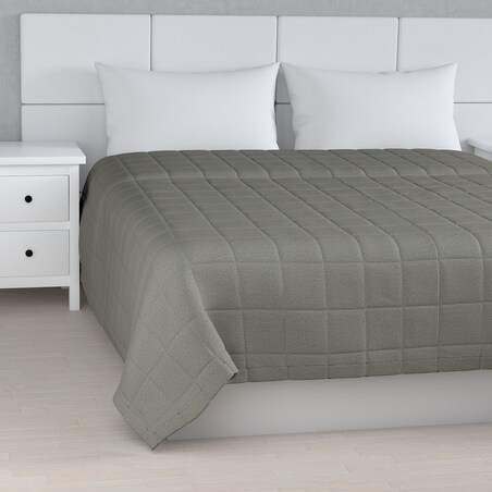 Narzuta pikowana w kratę 260x210 szary