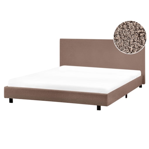 Łóżko wodne Boucle ALBI 160 x 200 cm Brązowy