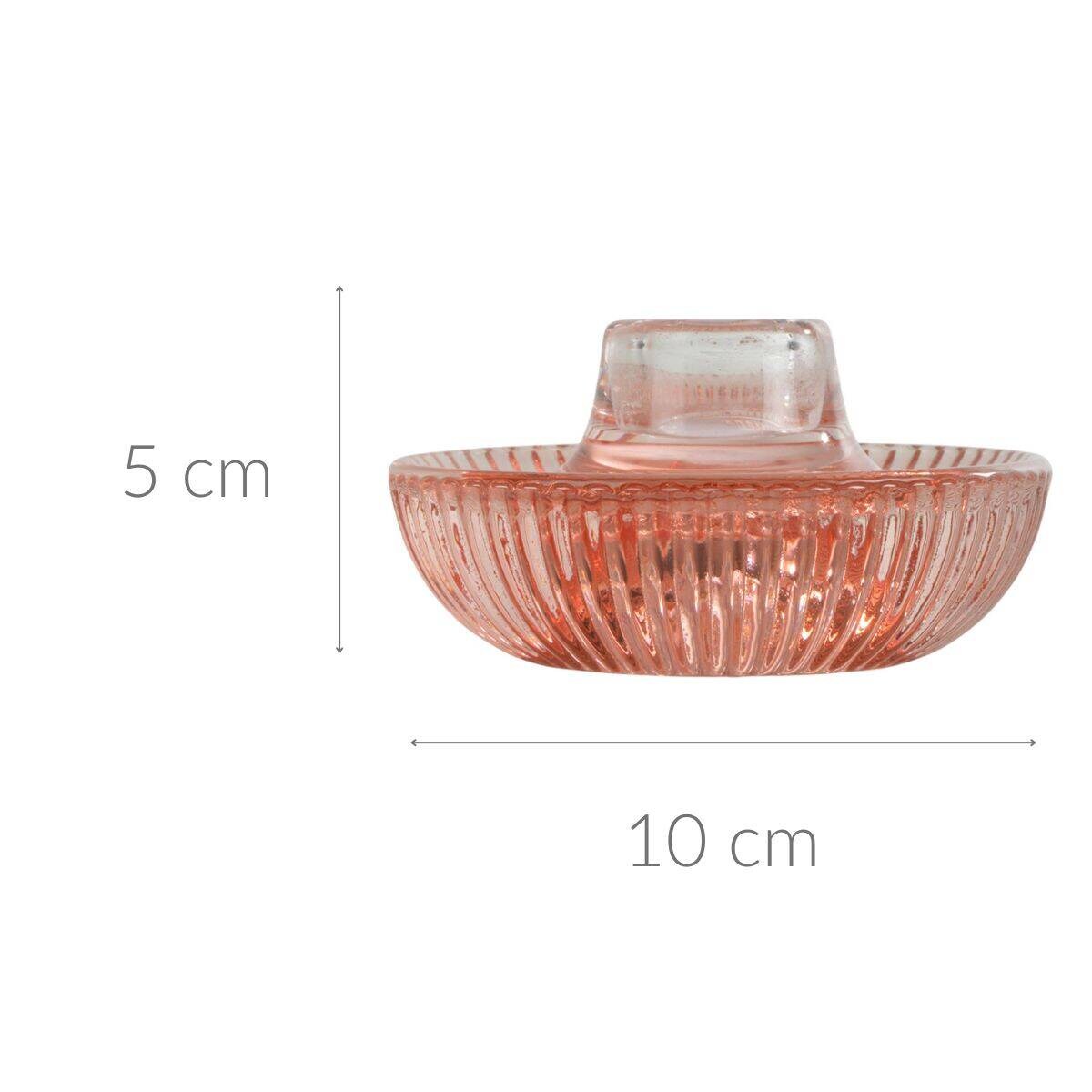 Karbowany świecznik ze szkła ARTY