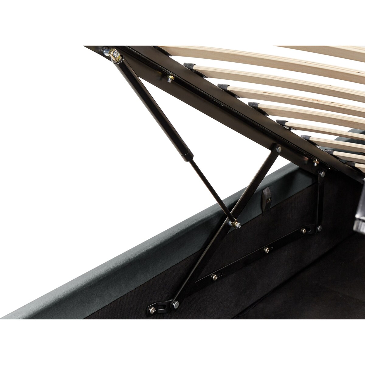 Łóżko z pojemnikiem Welur BOUSSE 160 x 200 cm Ciemnoszary