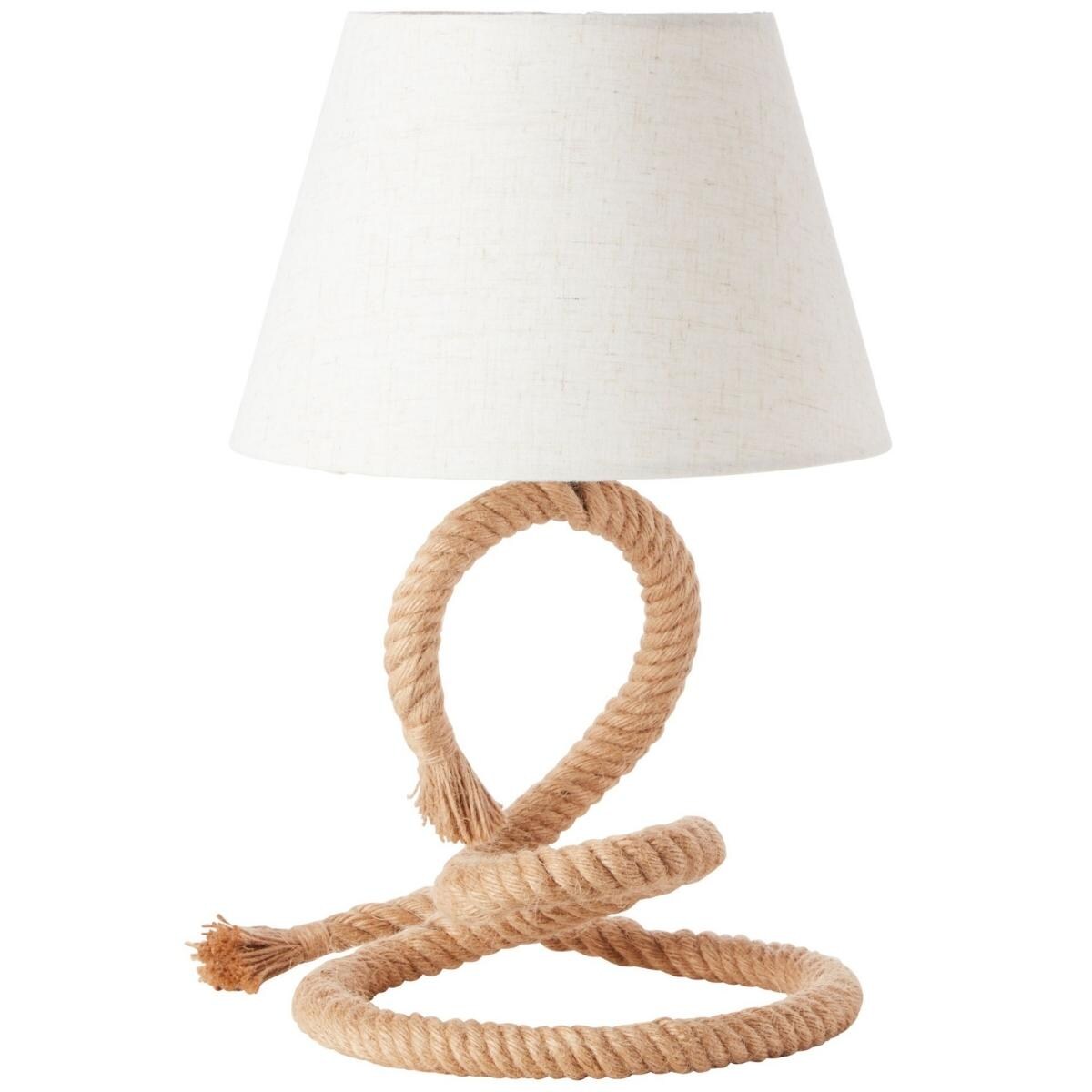 Marynistyczna lampa stołowa Sailor 94978/09 Brilliant z abażurem biała beż