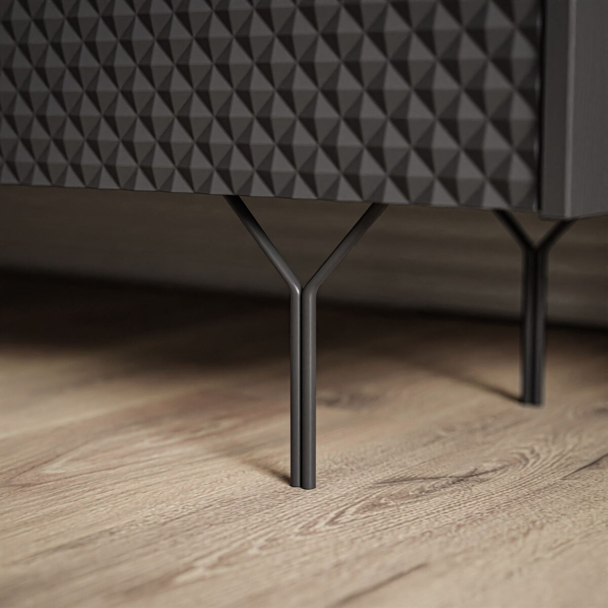 Komoda dwudrzwiowa RICHMOND 2D KSZ144 z szufladami, czarna