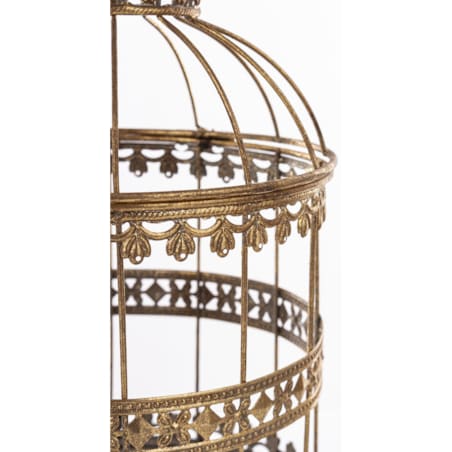 Klatki dekoracyjne metalowe 3 sztuki 47x19x19 i 53x23x23 i 72x26x26 cm złote