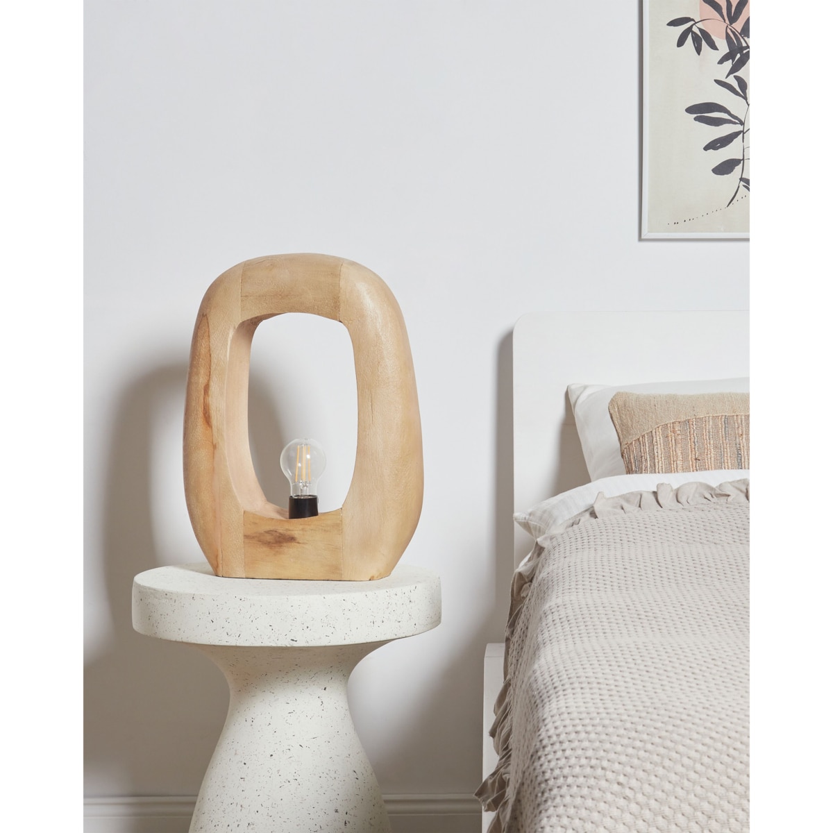 Lampka stołowa drewno mango jasna AJAY