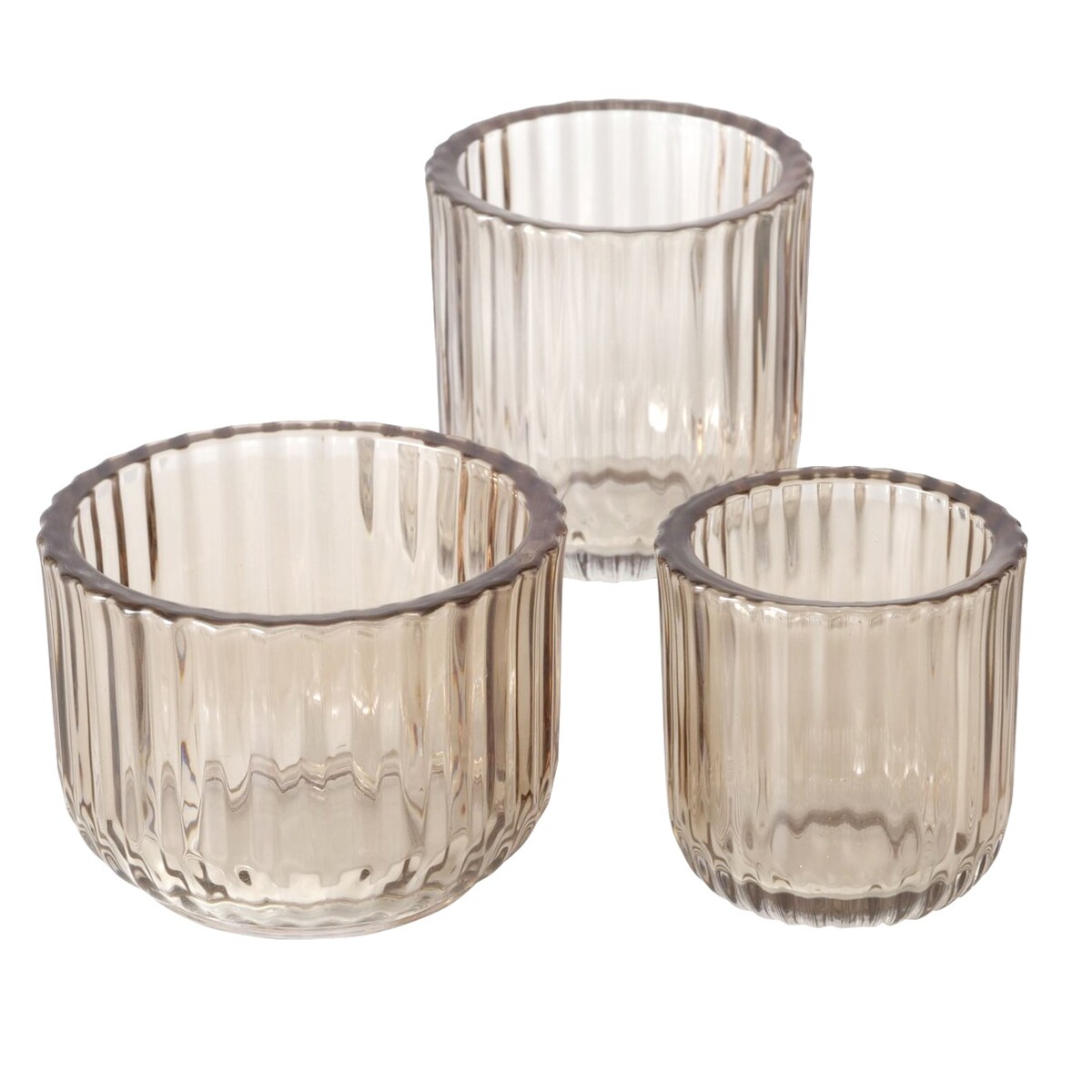 Szklane świeczniki w trzech rozmiarach SIKEL