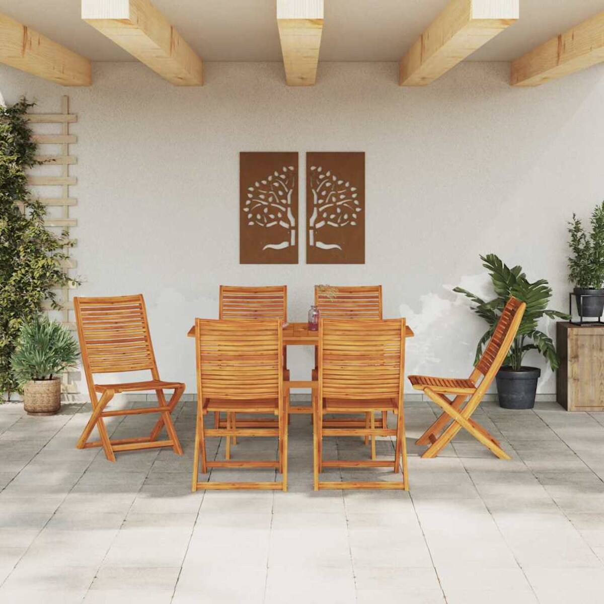 vidaXL Zestaw do jadalni w ogrodzie 7 pcs Brązowy lite drewno akacjowe