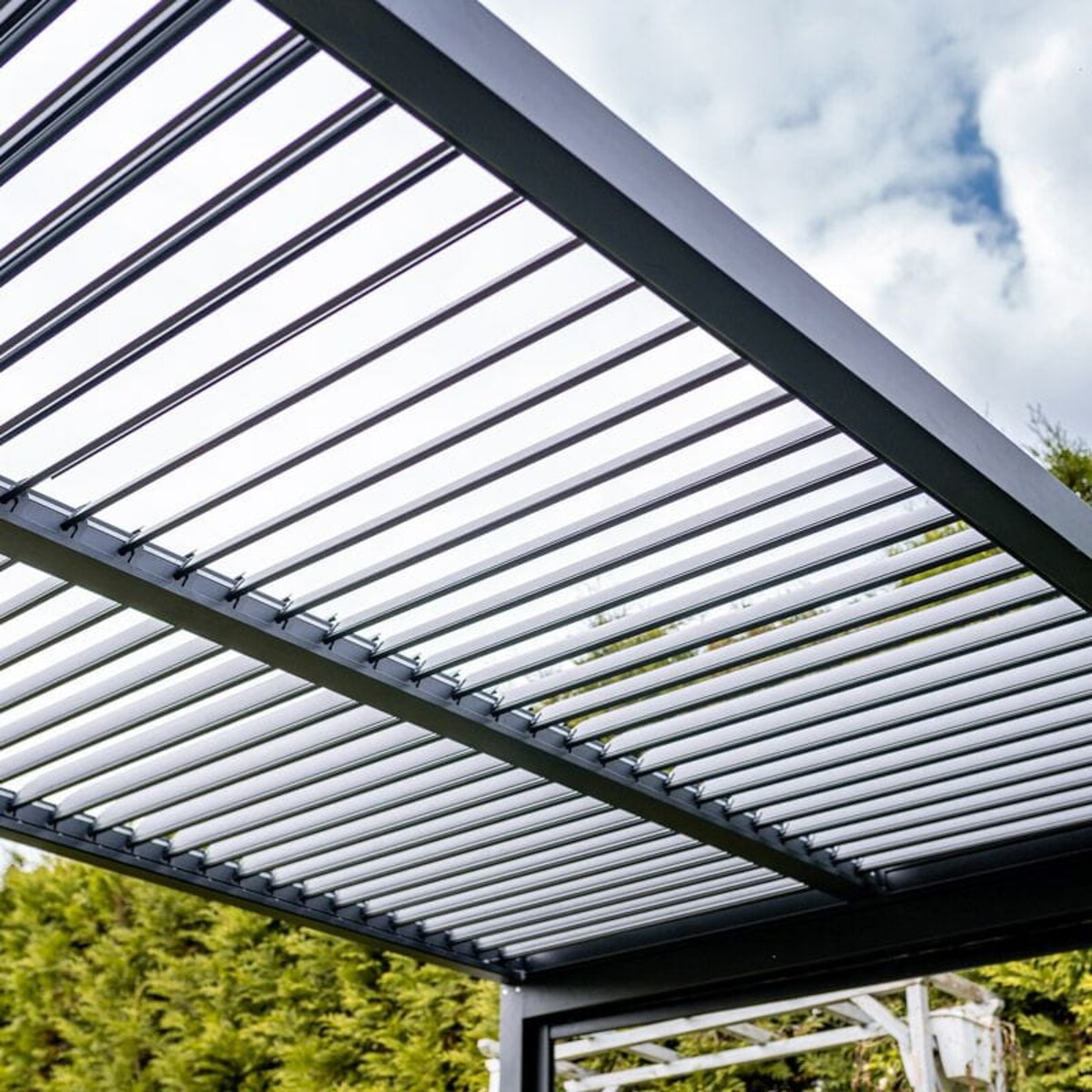 Pergola ogrodowa, tarasowa 4x4m Luxe aluminiowa LED antracytowa