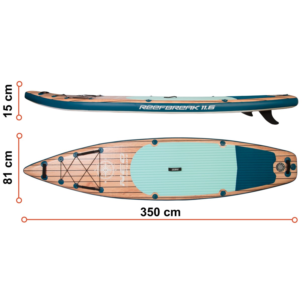 Deska SUP do pływania pompowana Paddle Reefbreak 350cm Neo-Sport ZESTAW
