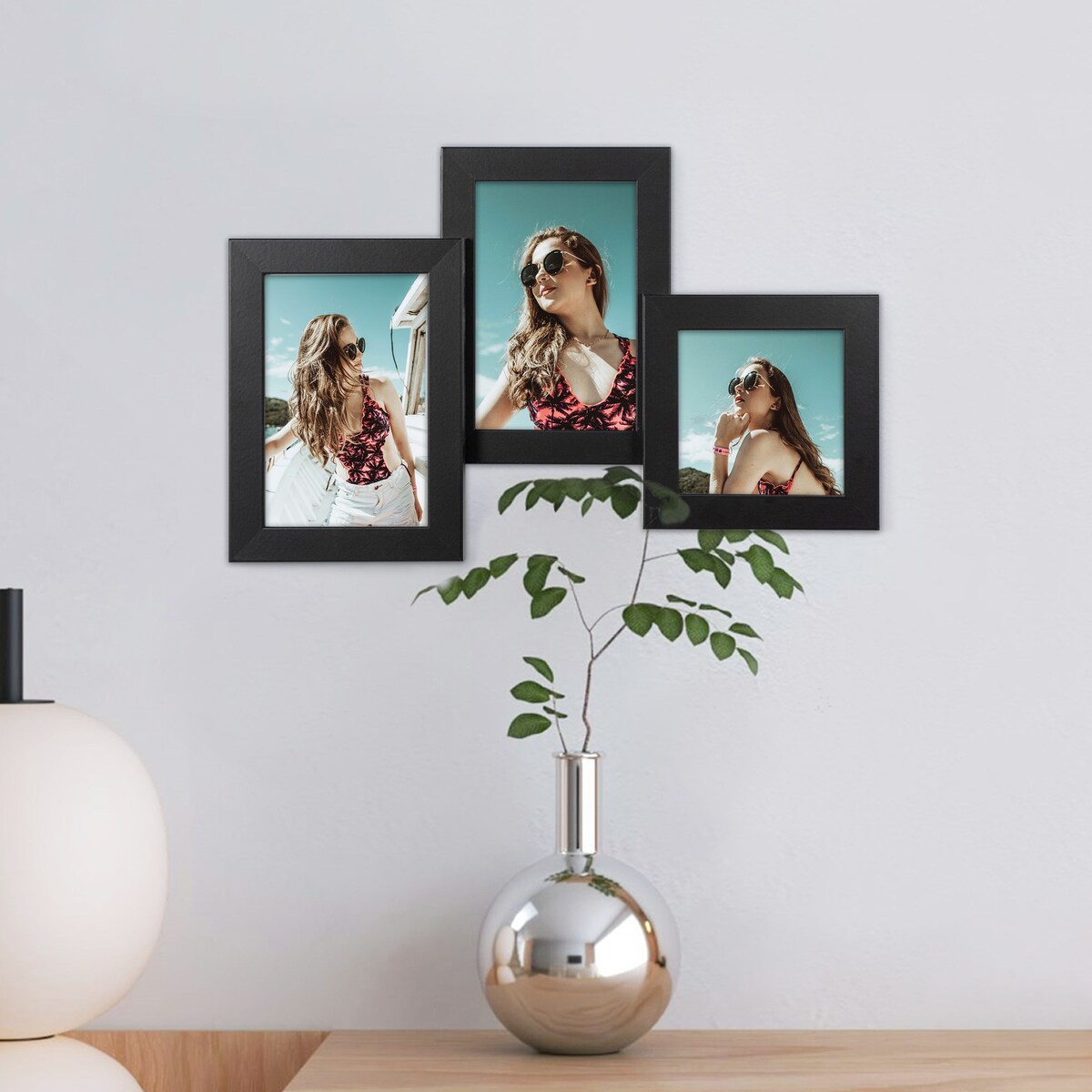 Multirama ramka na zdjęcia. Czarna multirama na trzy zdjęcia 10x15 cm 10x10 cm Ramka na zdjęcia 3 w 1 MULTI HEN 4 FRAMAI®