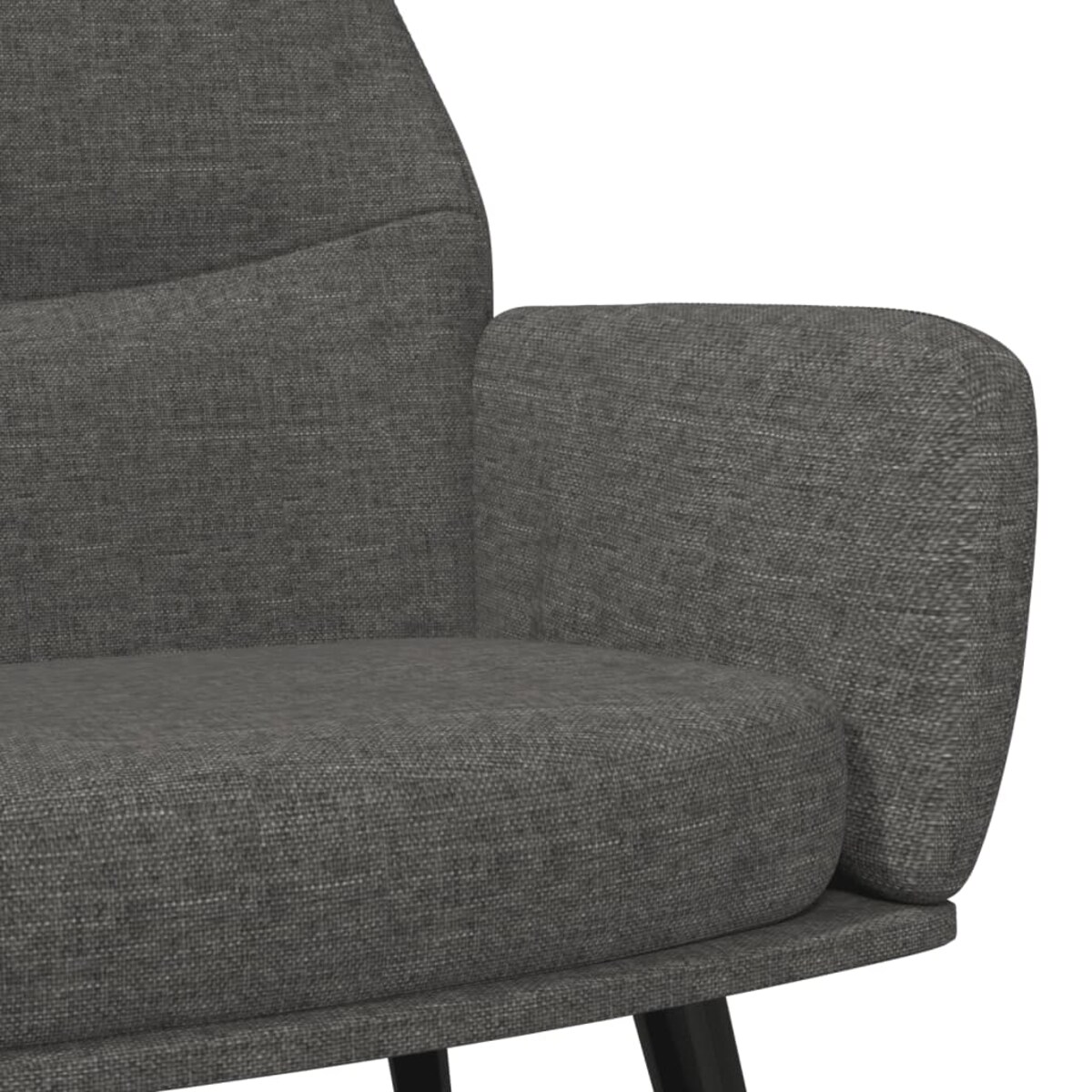 vidaXL Fotel z podnóżkiem, ciemnoszary, obity tkaniną