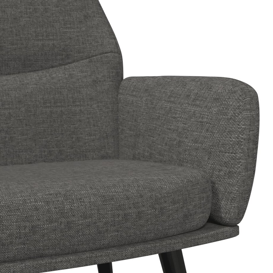 vidaXL Fotel z podnóżkiem, ciemnoszary, obity tkaniną