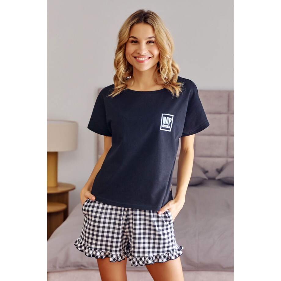 Doctor Nap Czarna piżama damska - L