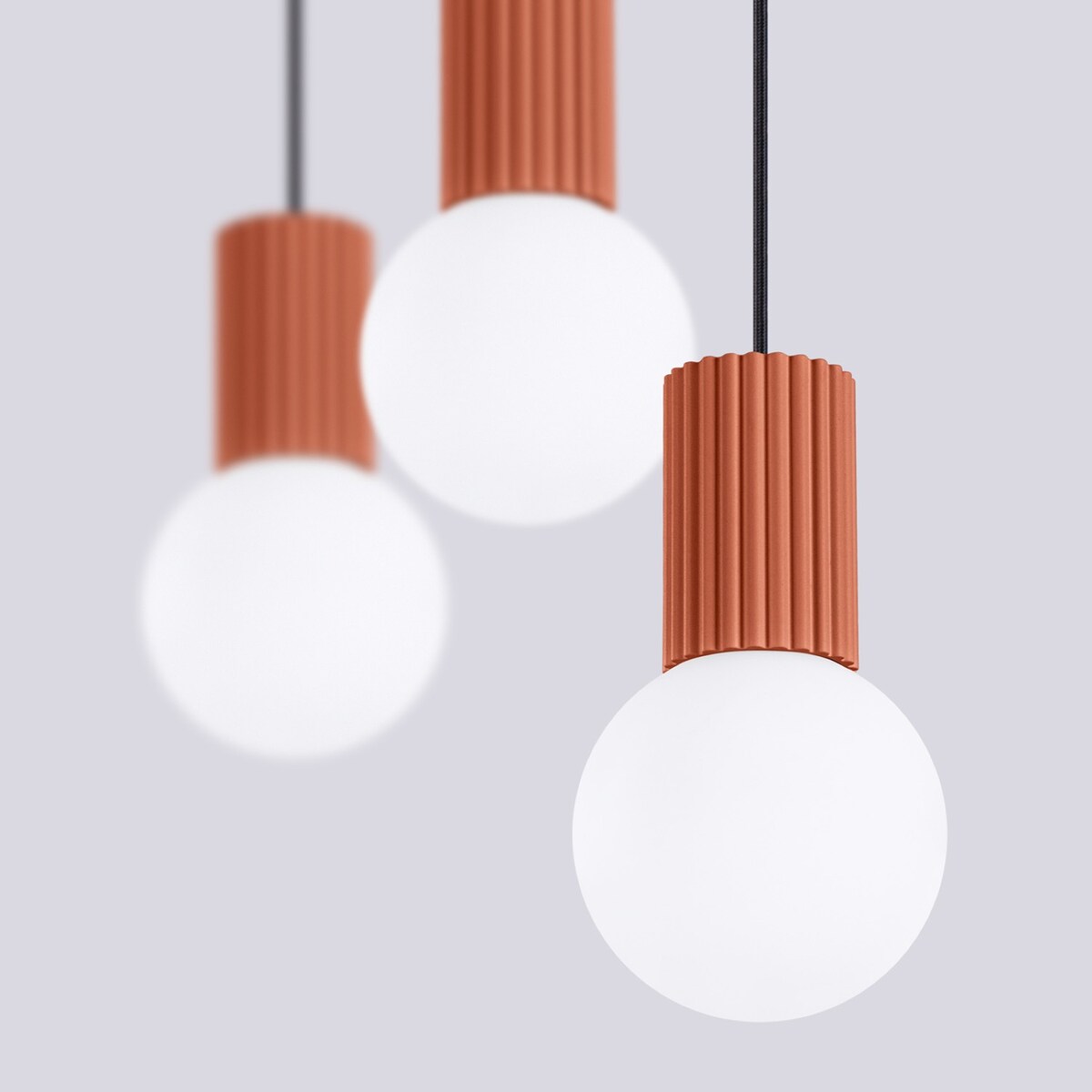 Lampa wisząca HALO 3L ochra czerwona