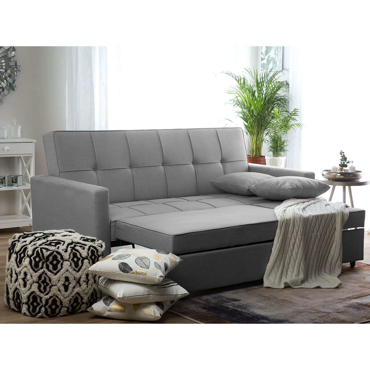 Sofa rozkładana GLOMMA Jasnoszary dla 3 osób