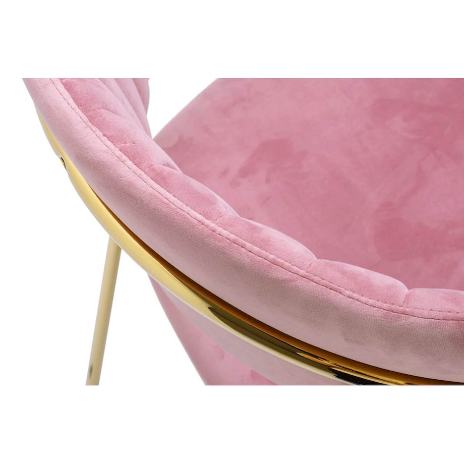 Krzesło do sypialni Margo KH121100121.14 welur różowe złote, King Home