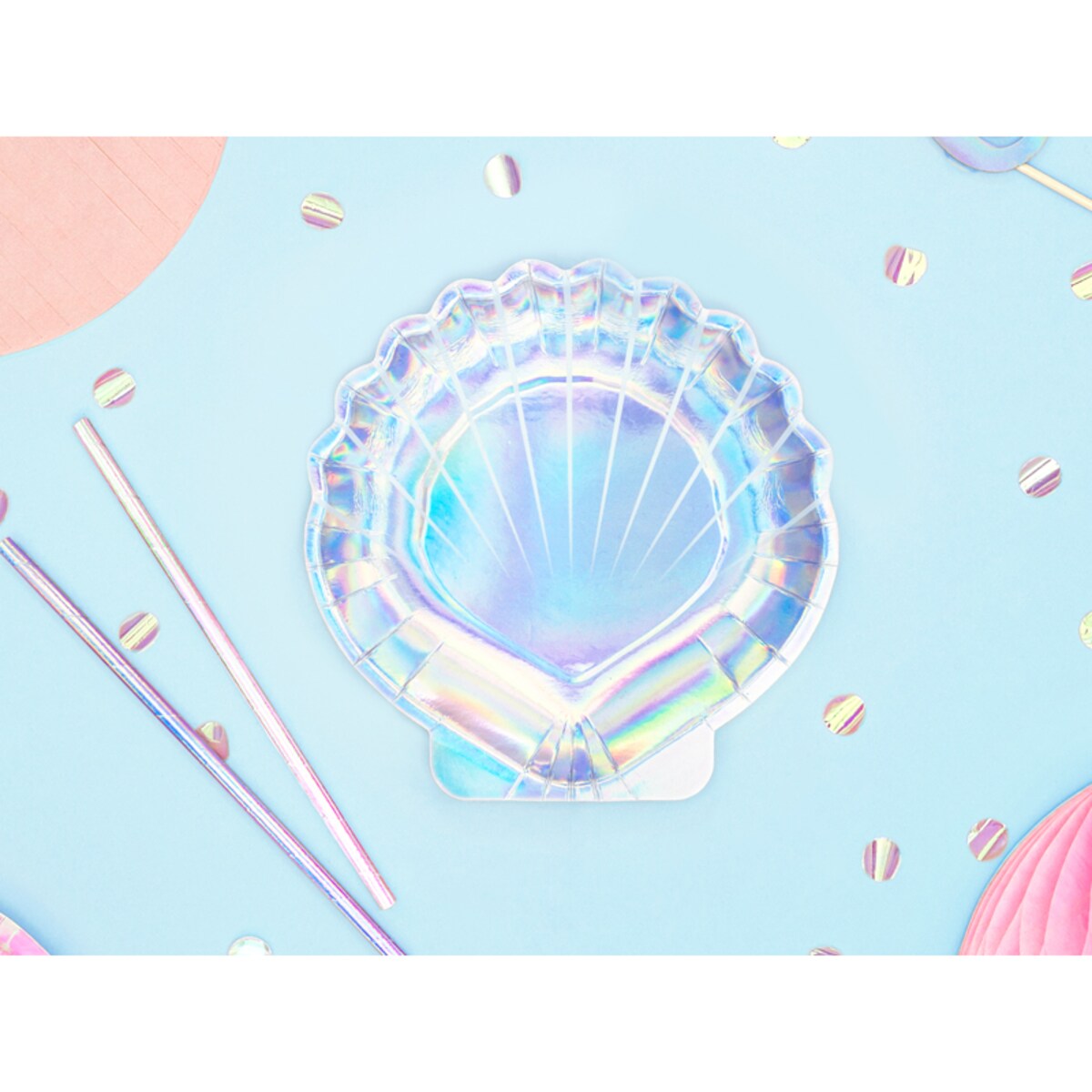 Talerzyki Syrenka - Muszla , opalizujacy, 18,5cm (1 op. / 6 szt.)