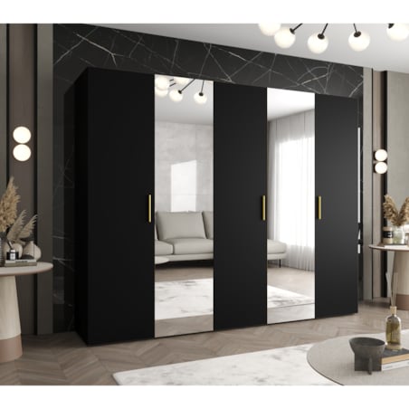 Szafa uchylna otwierana BARI 2 250 wys. 202 cm Czarny + u. Złoty
