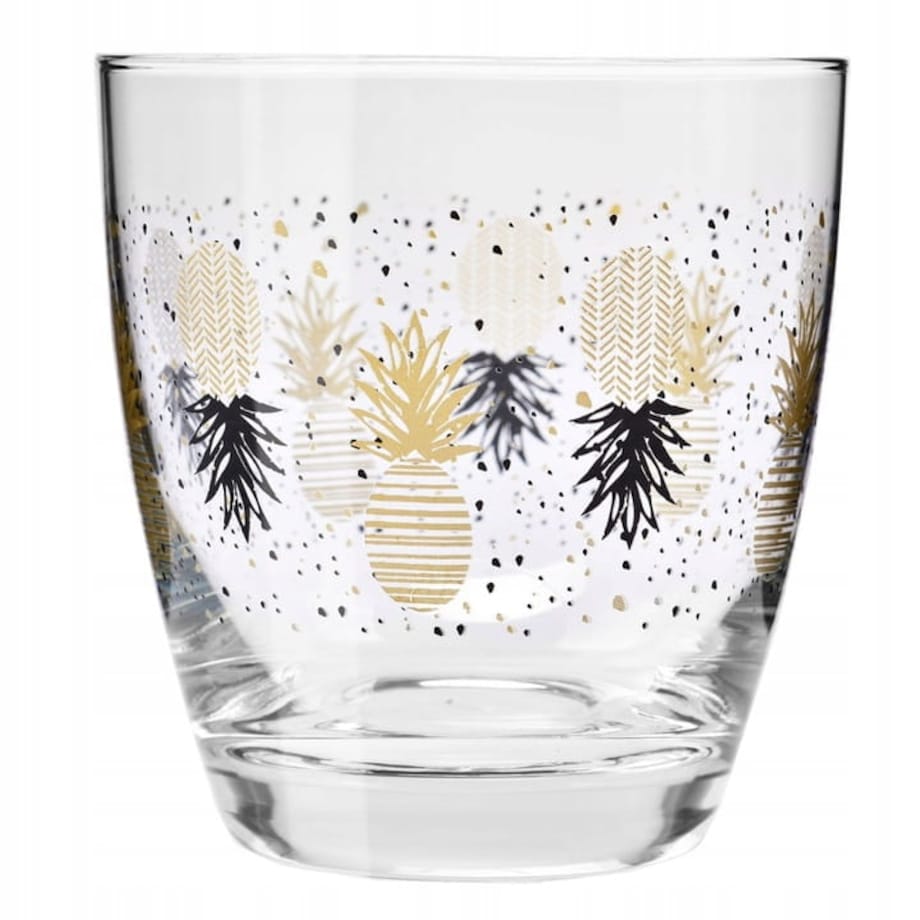 Szklanki Ozdobne Dekoracyjne Deco Ananasy Krosno 2 x 370 ml do Napojów Duet
