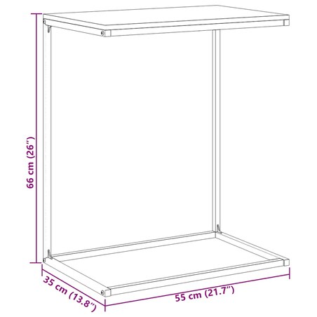 vidaXL Stolik boczny, biały, 55x35x66 cm, materiał drewnopochodny
