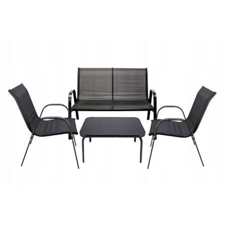 Zestaw mebli ogrodowych z tekstylenu czarne