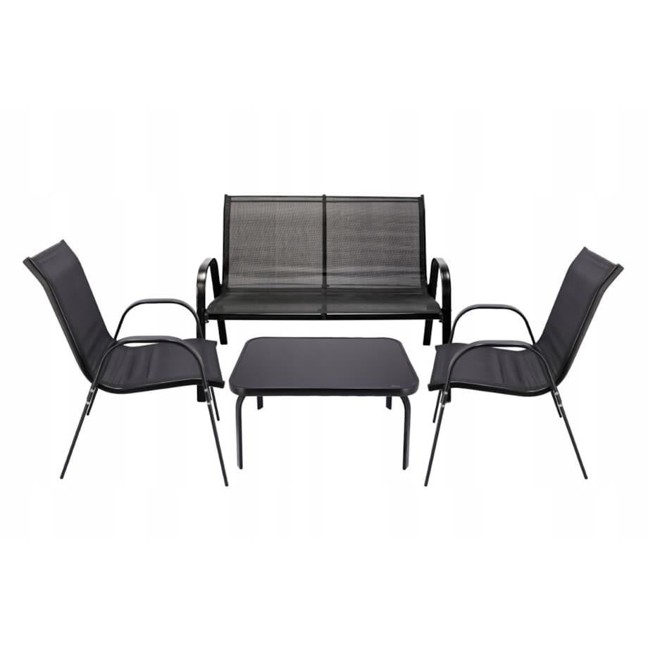 Zestaw mebli ogrodowych z tekstylenu czarne
