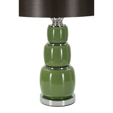 Lampa stołowa Eva Three, kolor biały i szary, szkło, żelazo i tkanina, 33 x 33 x 57 cm, 1 x E27, do salonu i sypialni, Mauro Ferretti