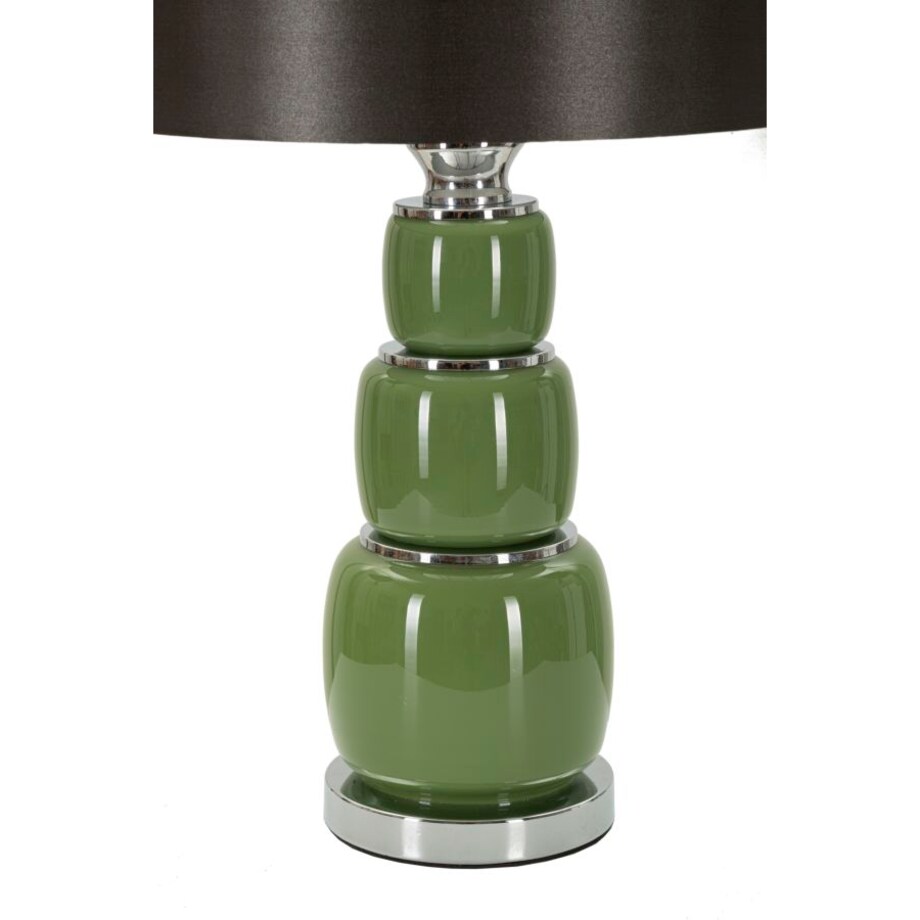 Lampa stołowa Eva Three, kolor biały i szary, szkło, żelazo i tkanina, 33 x 33 x 57 cm, 1 x E27, do salonu i sypialni, Mauro Ferretti