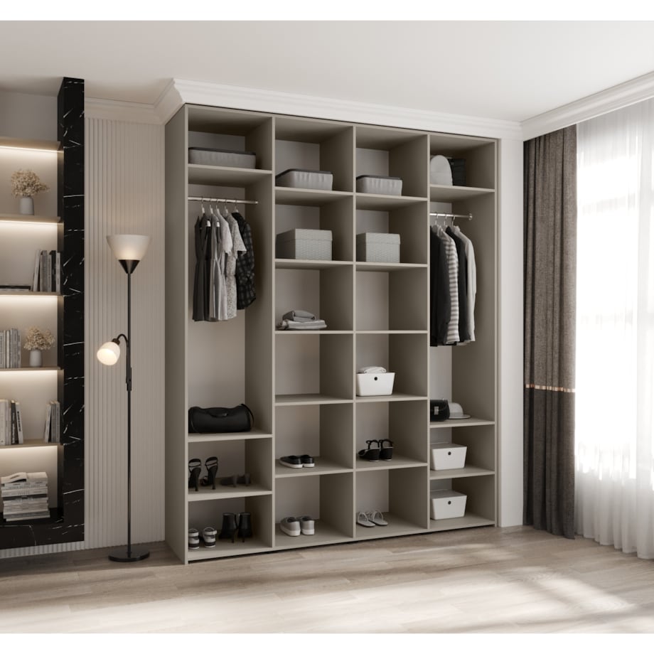 Szafa czterodrzwiowa Como 2 200 gł.50 kaszmir+czarny