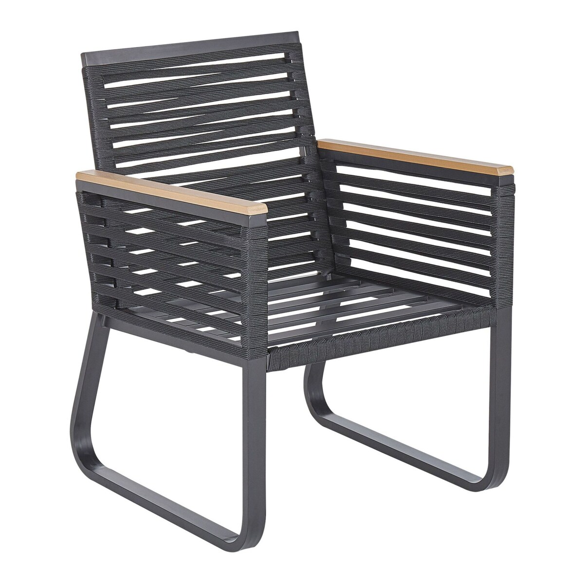 Krzesło ogrodowe Zestaw 2 Metal Czarny CANETTO