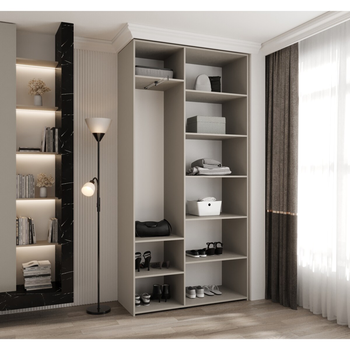 Szafa trzydrzwiowa Como 4 120 gł.40 kaszmir+czarny