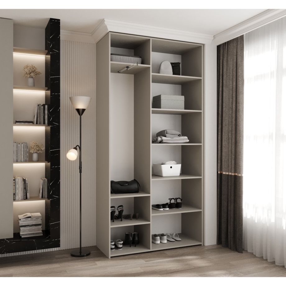 Szafa trzydrzwiowa Como 4 120 gł.40 kaszmir+czarny