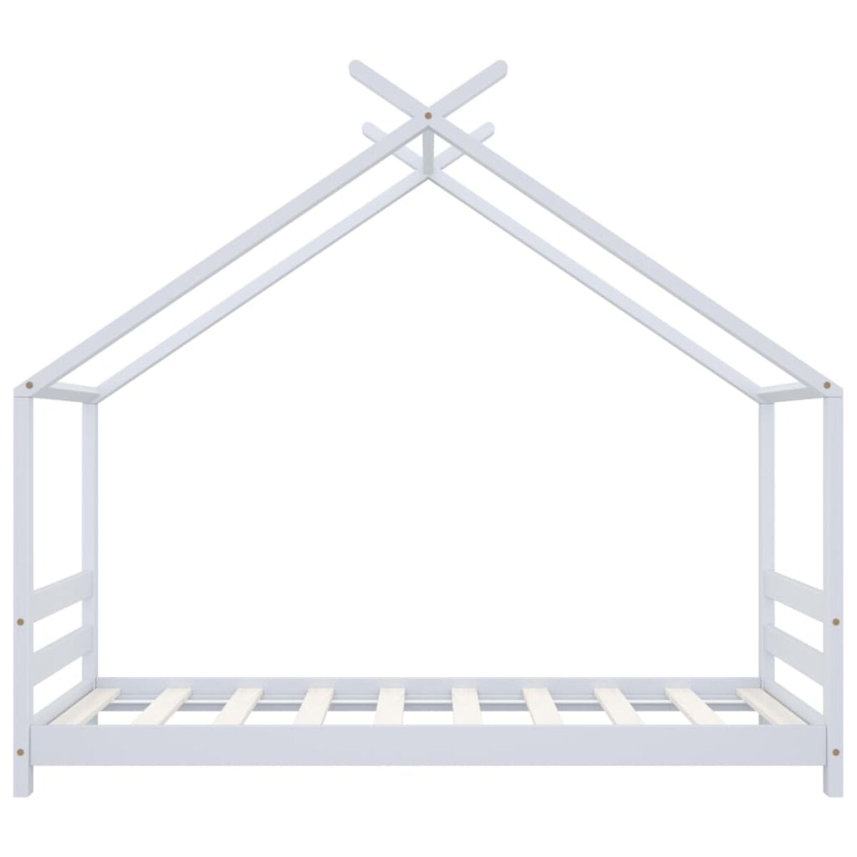 vidaXL Rama łóżka dziecięcego, biała, lite drewno sosnowe, 80 x 160 cm