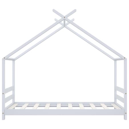 vidaXL Rama łóżka dziecięcego, biała, lite drewno sosnowe, 80 x 160 cm