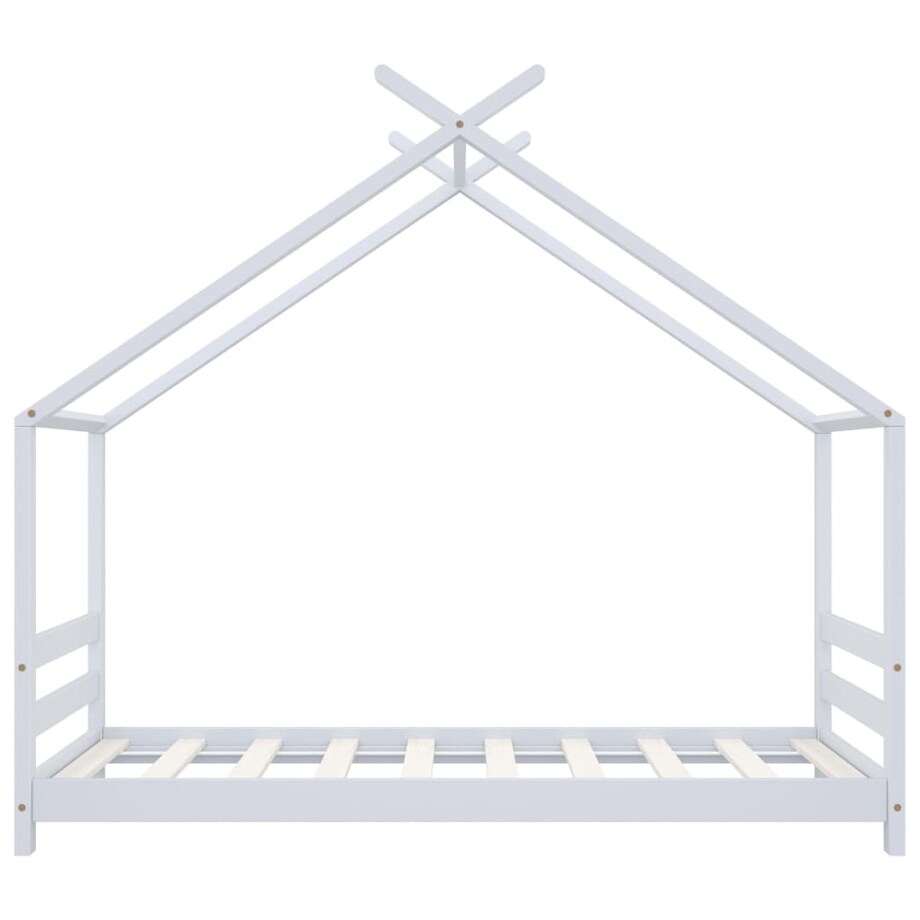 vidaXL Rama łóżka dziecięcego, biała, lite drewno sosnowe, 80 x 160 cm