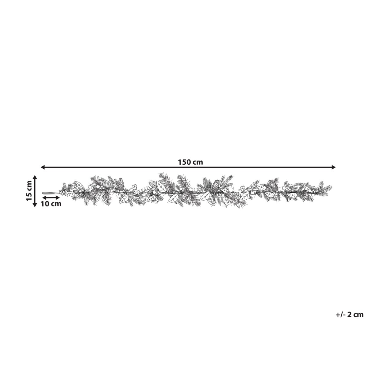 Świąteczna girlanda 150 cm zielono-czerwona IRUN