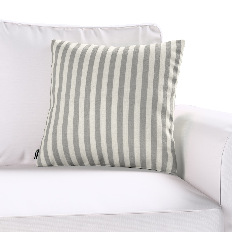 Poszewka Kinga na poduszkę 43x43 szaro-białe pasy (1,5cm)