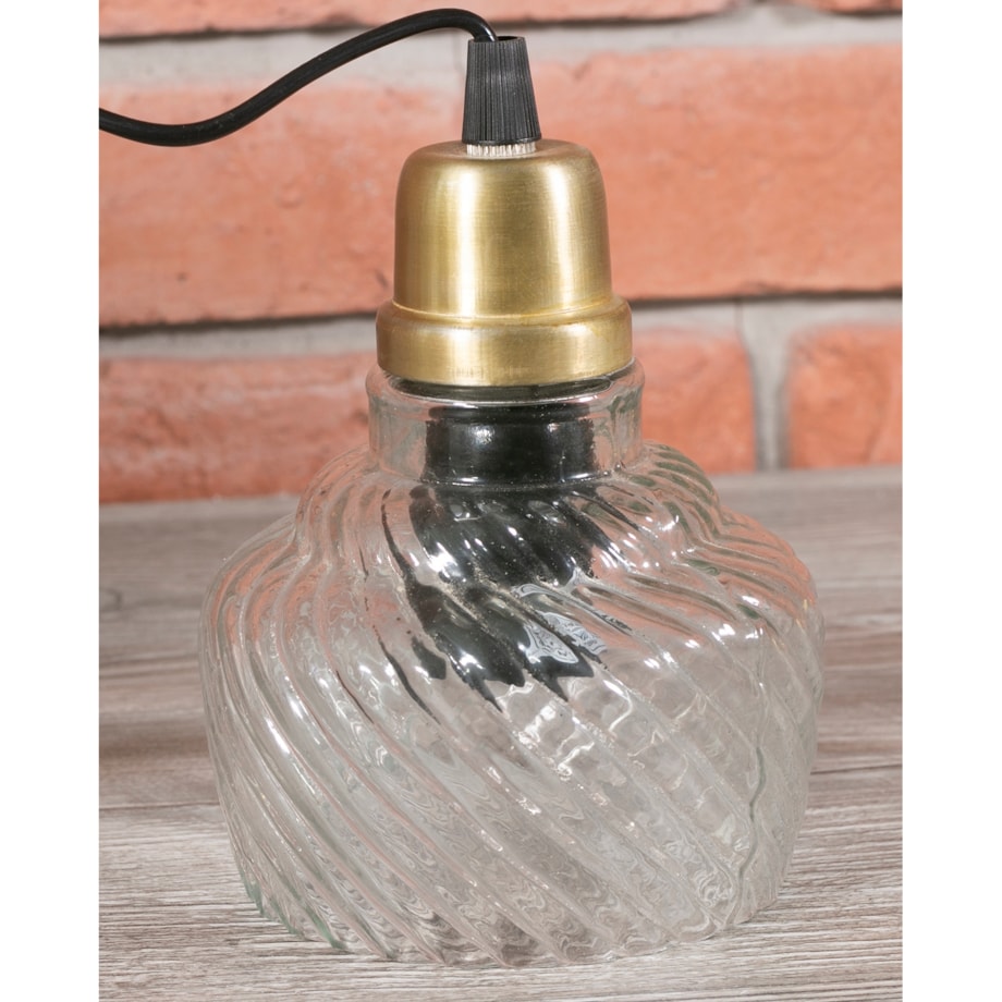 LAMPA wisząca LAURA złota szklany klosz