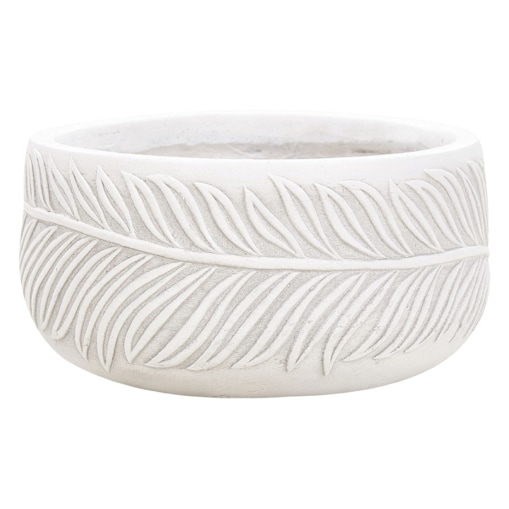 Doniczka okrągła 25 x 25 x 14 cm złamana biel FTERO