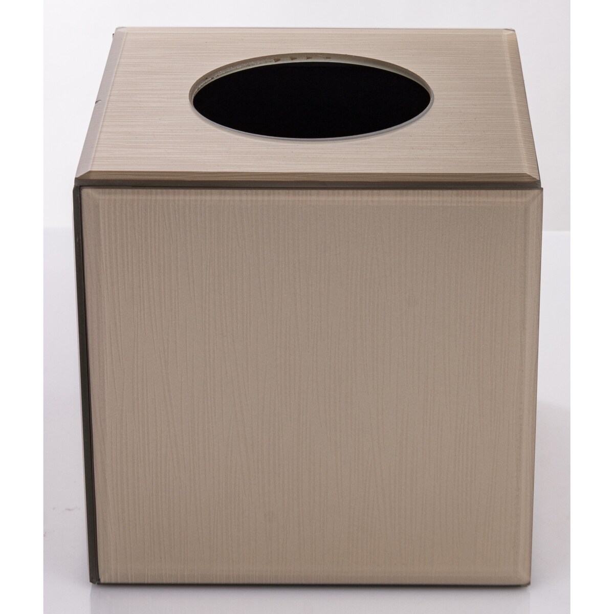 Pudełko na chusteczki 15x15x15 cm szklane szampańskie kubik