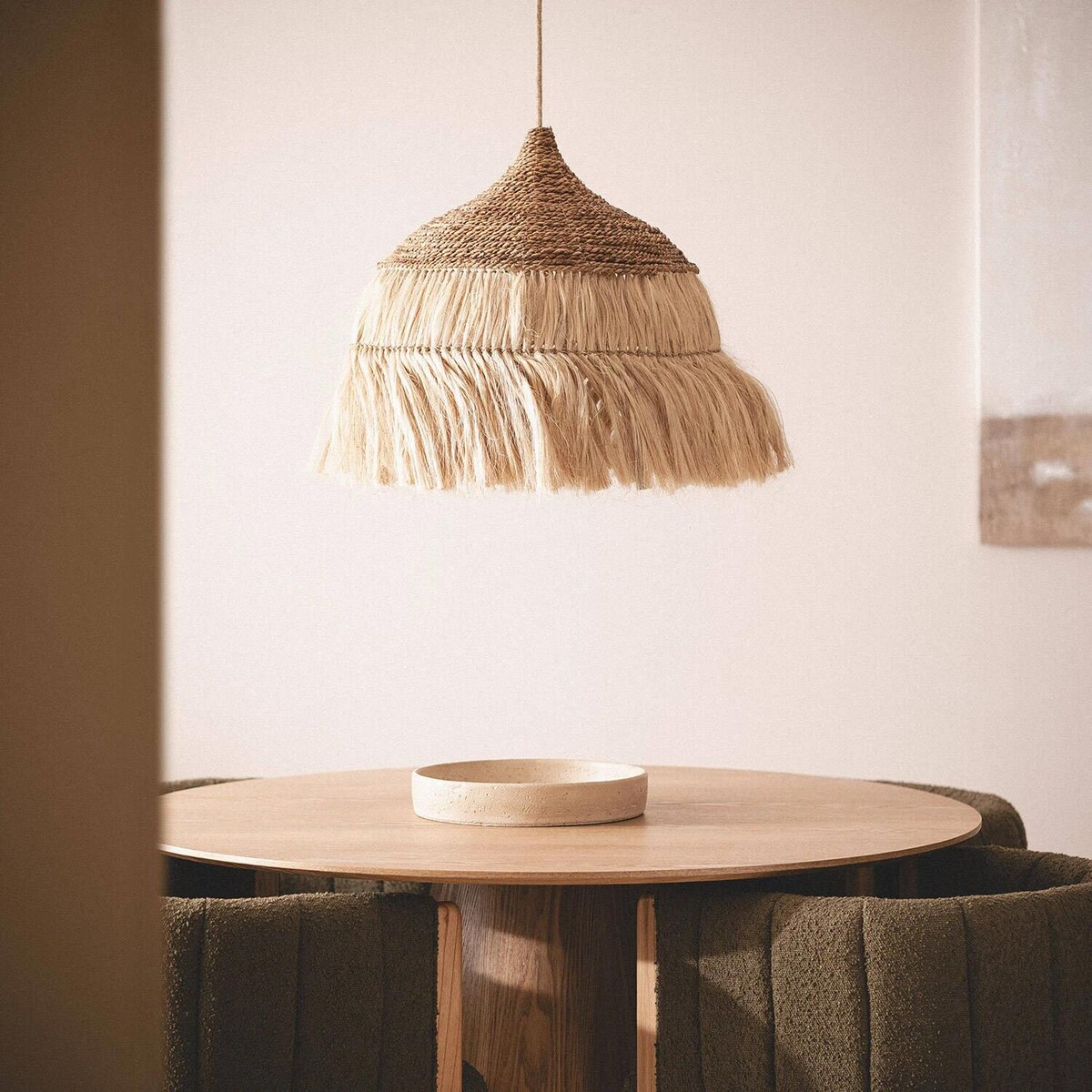 Lampa wisząca rattanowa naturalna Iluzza Ø40