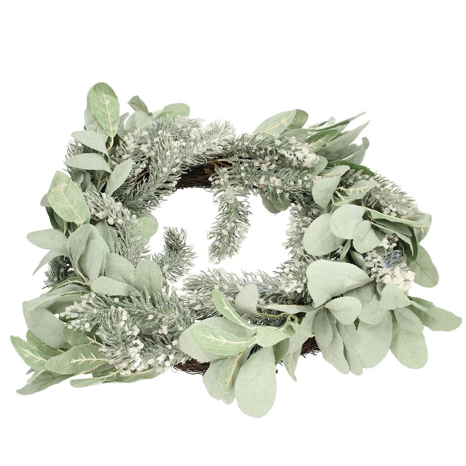 Wianek Ice Christmas ⌀50cm boże narodzenie, święta, świąteczne, biały-zielony-srebrny, 50 x 10 cm