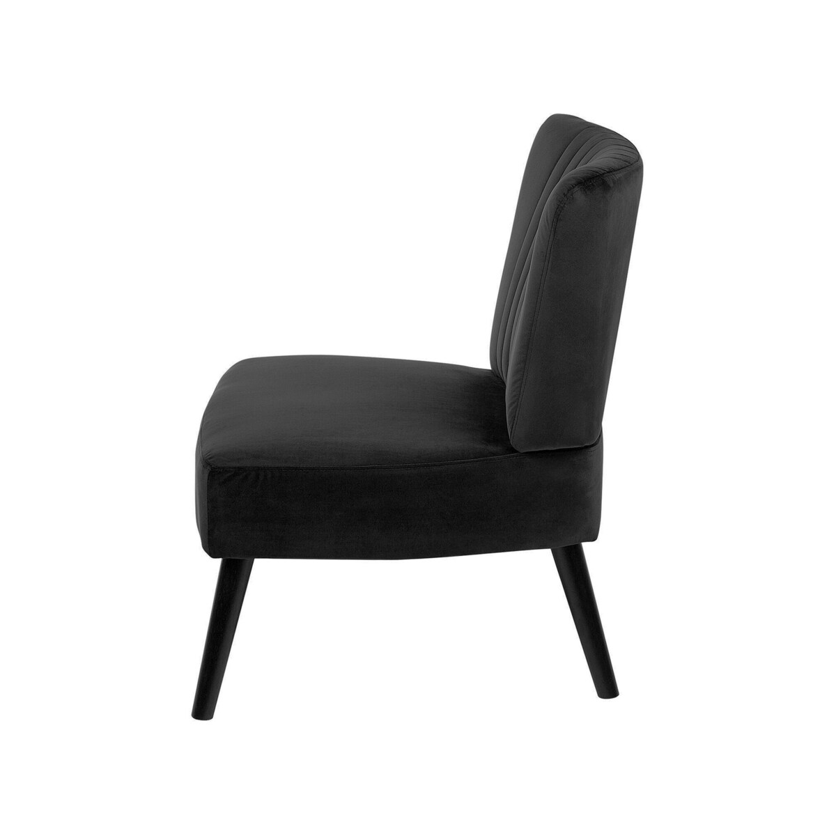Fotel welurowy czarny VAASA