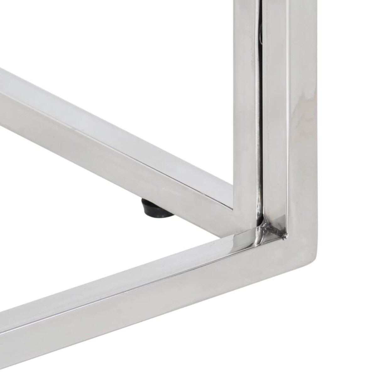 vidaXL Stolik kawowy, srebrny, stal nierdzewna i lite drewno akacjowe