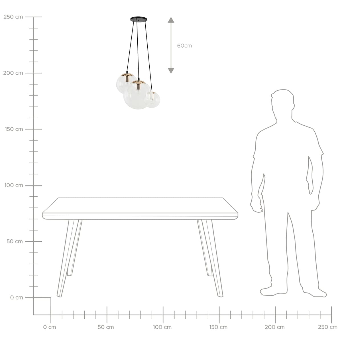 Lampa wisząca LADON Szkło Przezroczysty