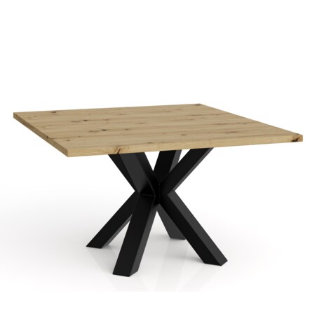 Stolik kawowy NEO kwadratowy 90x90 z metalową podstawą- dąb artisan