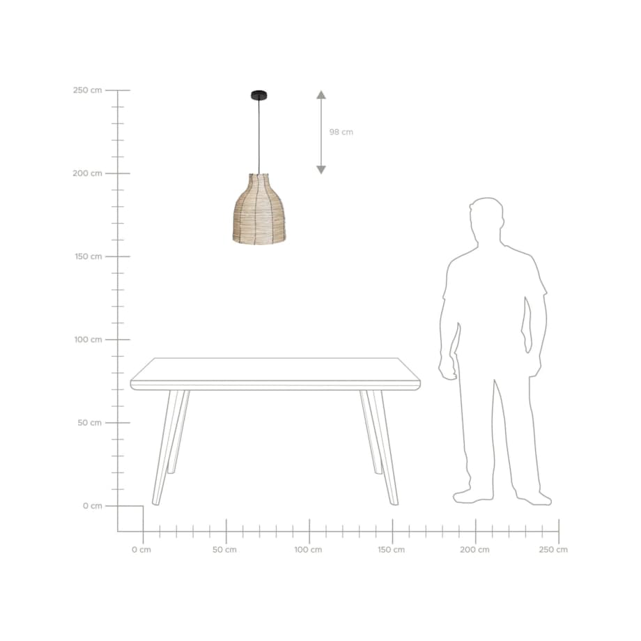 Lampa wisząca z trawy morskiej naturalna KELAKAS