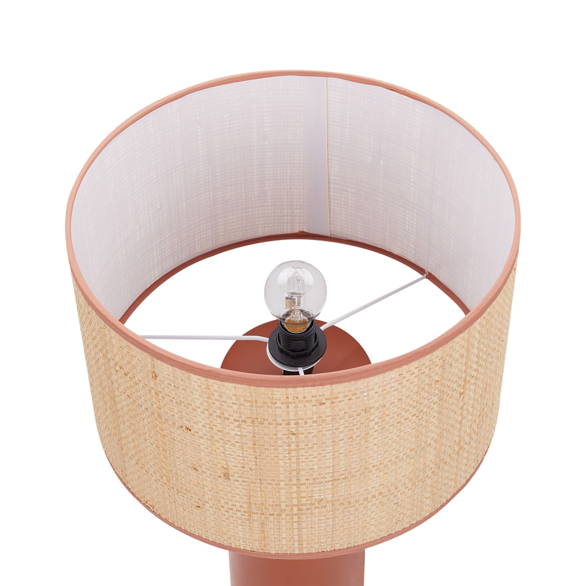 Lampa stołowa rafia czerwona PRESIDIO