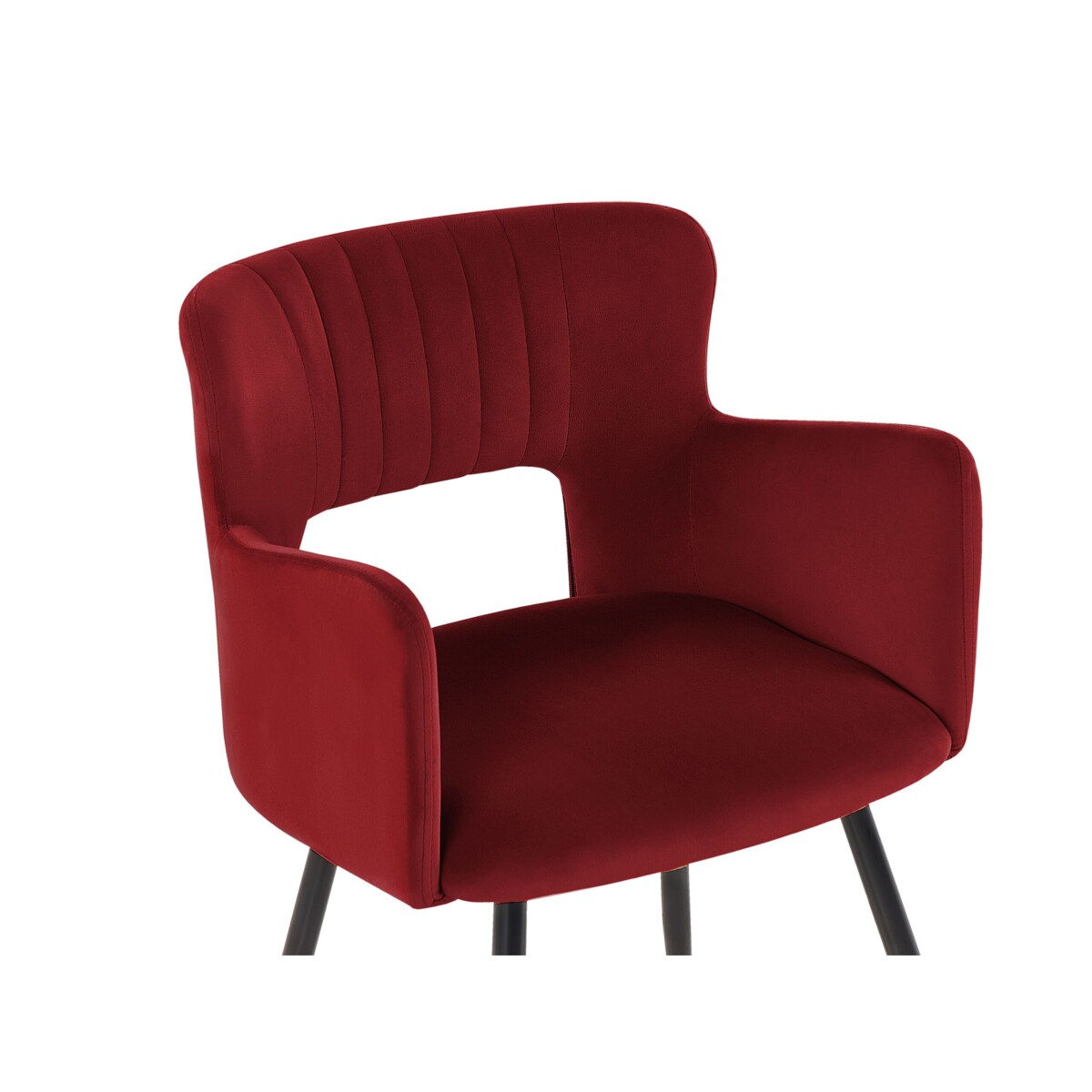 2 krzesła do jadalni welurowe ciemnoczerwone SANILAC